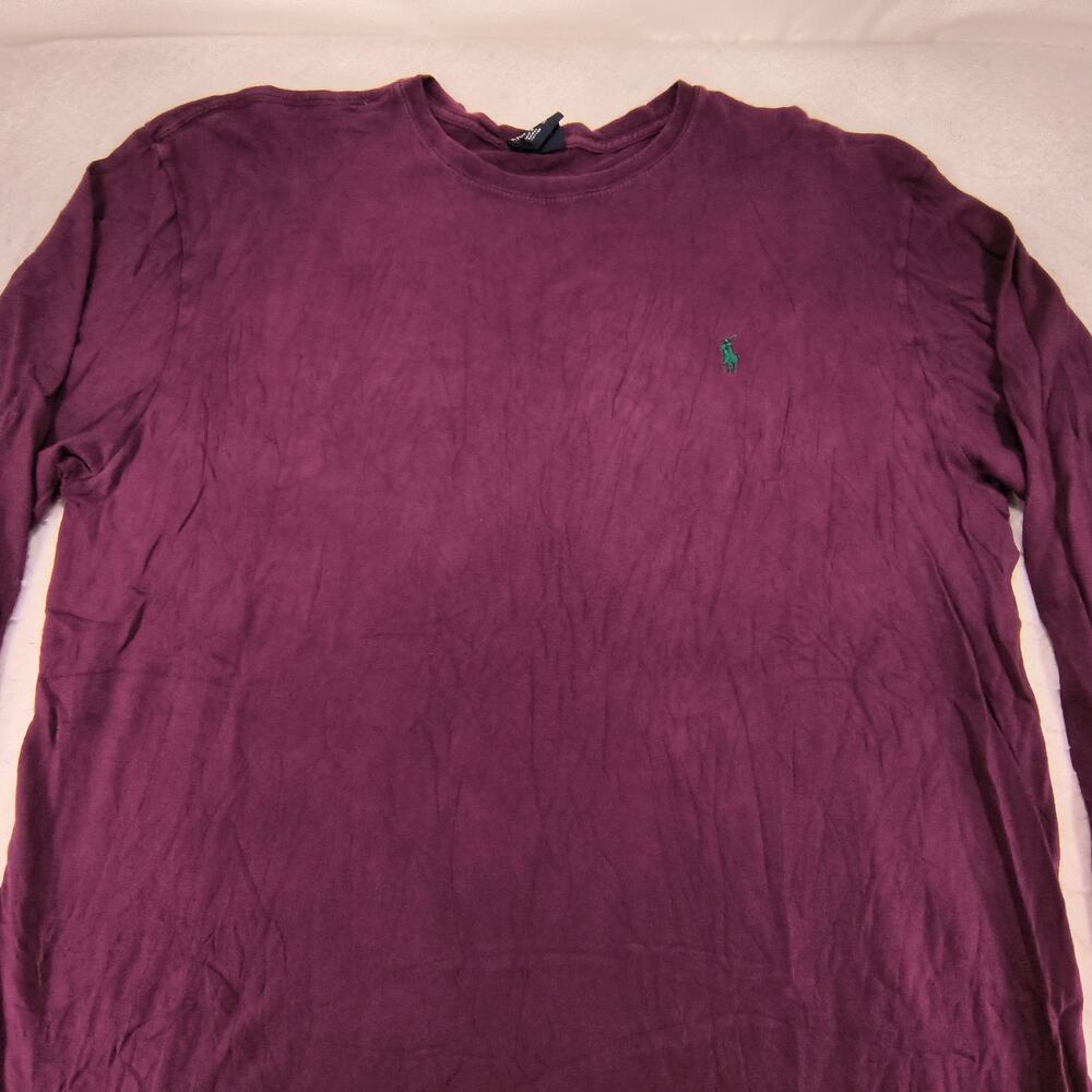 Polo By Ralph Lauren Casual Crew Neck Long Sleeve Shirt Mens Size L Purple